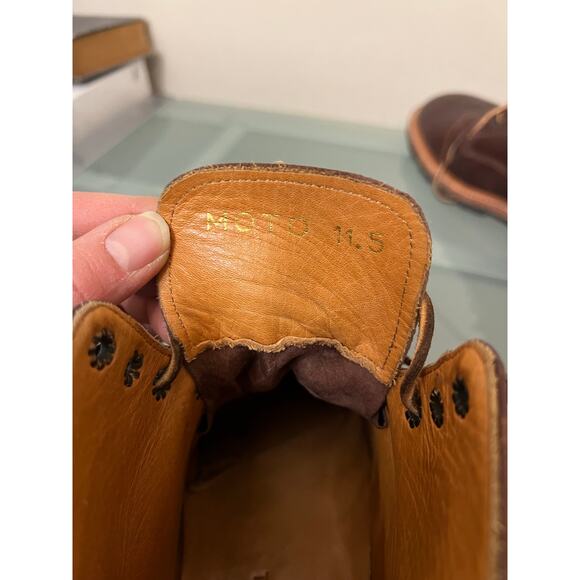 Taylor Stitch moto men\'s 11.5 boots brown leather chukka dress casual classic main image 8